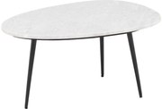 Goossens Salontafel Enzo ovaal, marmer wit, elegant chic, 70 x 35 x 50 cm