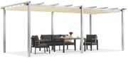 Barbados terraspergola 3x6 m Garden Point wit en beige