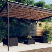 vidaXL 11-delige Loungeset met kussens poly rattan zwart