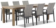 Tuinset 6 personen 220 cm Wicker Grijs Lifestyle Garden Furniture Upton/Bristol