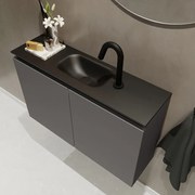 Mondiaz Ture 80cm toiletmeubel dark grey met wastafel urban midden 1 kraangat