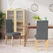 vidaXL Eetkamerstoelen 2 st stof donkergrijs