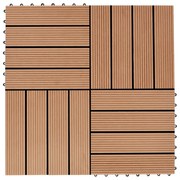 vidaXL 22 st Terrastegels 30x30 cm 2 m² HKC teakkleur