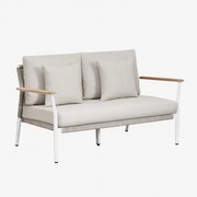 Salbury Tuinbank 2-zits In Teakhout En Aluminium Wit - Sklum