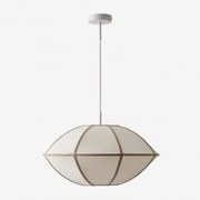 Patraix Hanglamp Van Linnen Wit & Tarwe Bruin Ø50 Cm - ↑25 Cm Patraix - Sklum