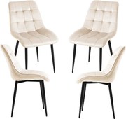 Set 4 Cade Fluwelen Stoelen