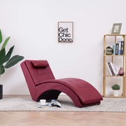 vidaXL Chaise longue met kussen kunstleer wijnrood