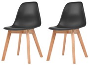 vidaXL Eetkamerstoelen 2 st kunststof zwart