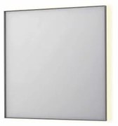 INK SP32 spiegel - 80x4x80cm rechthoek in stalen kader incl indir LED - verwarming - color changing - dimbaar en schakelaar - geborsteld RVS 8410043