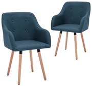 vidaXL Eetkamerstoelen 2 st stof blauw