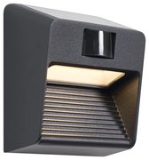 Buitenlamp met bewegingsmelder Wandlamp met bewegingsmelder zwart incl. LED IP54 met bewegingssensor solar - Border Modern IP54 Buitenverlichting vierkant