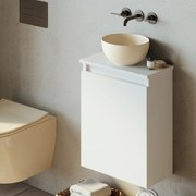 Fontana Bano toiletmeubel mat wit 40x22cm met waskom in licht ivoor