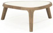 Eleonora Fred Salontafel Hout Met Marmer 75x64 Cm - 75 X 64cm.