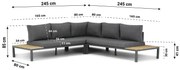 Loungeset 4 personen Aluminium Grijs Lifestyle Garden Furniture Palm Beach