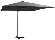 vidaXL Zweefparasol met LED-verlichting en paal 250x250 cm antraciet