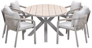Garden Impressions Tarera tuinset 7-delig dakar sand - Tulli tuintafel 220x115 cm - light teak vironwood