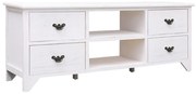 vidaXL Tv-meubel 108x30x40 cm massief paulowniahout antiekwit