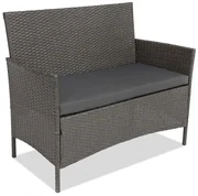 Calabria Premium Garden Point antraciet tweezits technorattan bank