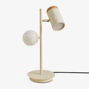 Dimbare Tafellamp Met 2 Lichtpunten Van Ijzer Amaranto Tapioca Beige - Sklum