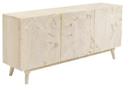 Kare Design Jungle Nature Houten Dressoir Met Bladeren Whitewash - 160x58x75cm.