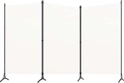 vidaXL Kamerscherm met 3 panelen 260x180 cm stof wit