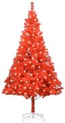 vidaXL Kunstkerstboom met LED's en standaard 240 cm PVC rood