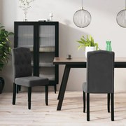 vidaXL Eetkamerstoelen 2 st fluweel donkergrijs