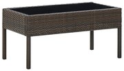 vidaXL Tuintafel 75x40x37 cm poly rattan bruin