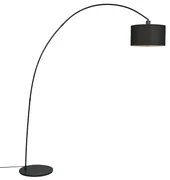 Moderne booglamp zwart met kap - Vinossa Modern E27 Binnenverlichting Lamp