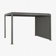 Bioclimatische Aluminium Pergola Met Lamellen En Zijscherm Druvia Grijs – Grafiet & Pergola Van 3x4 M Met 1 Zonnescherm Van 3 M - Sklum