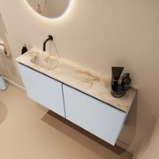 Mondiaz Ture DLux toiletmeubel 100cm clay met wastafel frappe links zonder kraangat