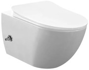 SaniGoods Bidet mat wit toilet met warm en koudwater sproeier randloos zonder zitting