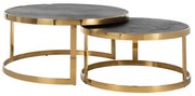 Richmond Interiors Blackbone Gold Ronde Salontafelset Visgraat Goud - 91.5 X 91.5cm.