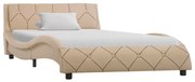 vidaXL Bedframe kunstleer cappuccino 90x200 cm