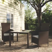 vidaXL 3-delige Tuinset poly rattan bruin