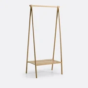 RIVILA Schoenbank kapstok rek hanger bamboe kledingrek vrijstaande kast opslag organizer zware indoor slaapkamer rek open kledingkast rek voor opknoping kleding en opslag (maat: 130