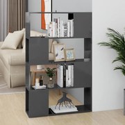 vidaXL Boekenkast/kamerscherm 80x24x124,5 cm hoogglans grijs