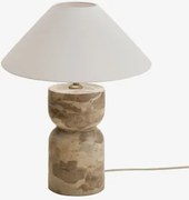 Diniz Tafellamp Van Natuursteen Beige Marmer Panther & Wit Mat Ø35 Cm - ↑15 Cm Graciela - Sklum