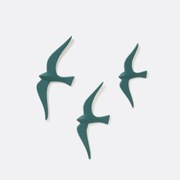 Set van 3 decoratieve vogels voor aan de wand, Tuga
