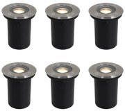 Set van 6 Moderne buiten grondspots staal 35 mm verstelbaar IP65 - Delux Modern GU10 IP65 Buitenverlichting