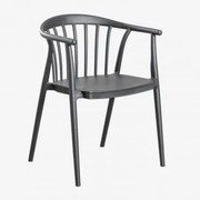 Set Van 2 Stapelbare Eetkamerstoelen Met Armleuningen In Polypropyleen Ivor Grijs – Grafiet - Sklum