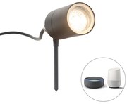 Buitenlamp Smart Moderne prikspot antraciet IP44 incl. wifi GU10 - Solo Modern GU10 IP44 Buitenverlichting cilinder / rond