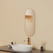 Mueller Ovalis ovale spiegel met lijst 30x70cm geborsteld messing