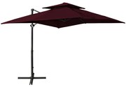 vidaXL Zweefparasol met dubbel dak 250x250 cm bordeauxrood