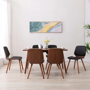 vidaXL Eetkamerstoelen 6 st kunstleer zwart