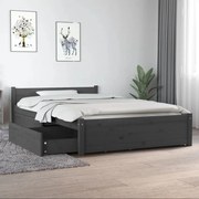 vidaXL Bedframe met lades grijs 120x190 cm 4FT Small Double