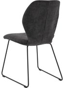 Goossens Eetkamerstoel Hera antraciet velvet stof leuning, modern design