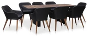 vidaXL 9-delige Tuinset met kussens poly rattan zwart