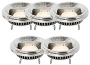 Set van 5 G53 dimbare LED lamp AR111 12W 600 lm 2700K