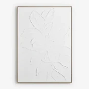 Decoratief Schilderij 100x140 Cm Handgeschilderd Met Cenfix Reliëf Wit - Sklum